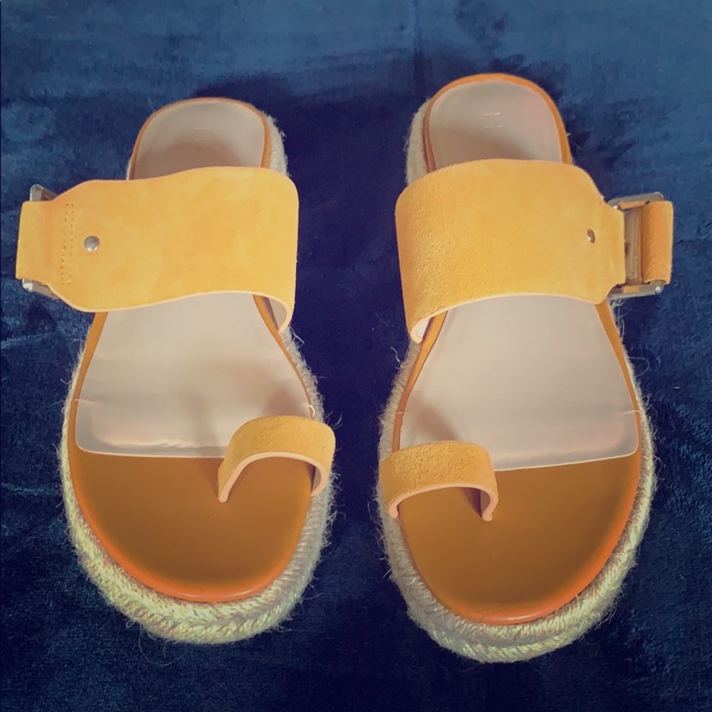 H by Halston mustard color suede sandals